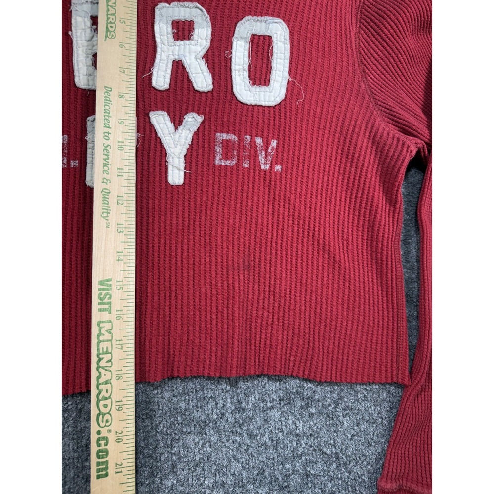 Aeropostale Cropped Top Sweater Women's XL Red Waffle Knit Spell-out Vintage Y2K - Picture 5 of 10